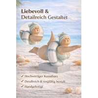 Tante Elli Figuren Set 2er – maritime Badefiguren aus Kunstharz Rot & Mint