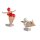 Tante Elli Figuren Set 2er – maritime Badefiguren aus Kunstharz Rot & Mint