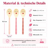 Kleine Löffel Set 3,5x14,5cm Rosa Pink Rot Melamin für Dessert Eis