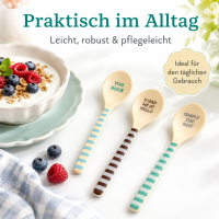 Melamin Löffel 3er Set 3,5x14,5cm Bunt Blau Grün für Kaffee Dessert