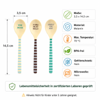 Melamin Löffel 3er Set 3,5x14,5cm Bunt Blau Grün für Kaffee Dessert
