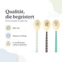 Melamin Löffel 3er Set 3,5x14,5cm Bunt Blau Grün für Kaffee Dessert