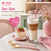 Latte Löffel 22,5cm Rosa Pink & Red Melamin für Latte Macchiato