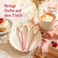 Latte Löffel 22,5cm Rosa Pink & Red Melamin für Latte Macchiato