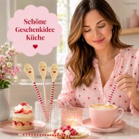 Latte Löffel 22,5cm Rosa Pink & Red Melamin für Latte Macchiato