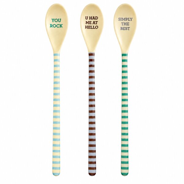Latte Löffel Set 22,5cm Bunt Blau Grün Melamin für Latte und Dessert