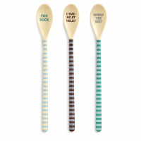 Latte Löffel Set 22,5cm Bunt Blau Grün Melamin...