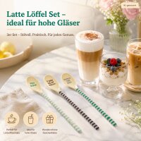 Latte Löffel Set 22,5cm Bunt Blau Grün Melamin für Latte und Dessert