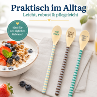 Latte Löffel Set 22,5cm Bunt Blau Grün Melamin für Latte und Dessert