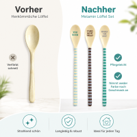 Latte Löffel Set 22,5cm Bunt Blau Grün Melamin für Latte und Dessert