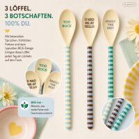 Latte Löffel Set 22,5cm Bunt Blau Grün Melamin für Latte und Dessert