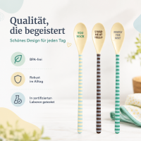 Latte Löffel Set 22,5cm Bunt Blau Grün Melamin für Latte und Dessert