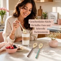 Latte Löffel Set 22,5cm Bunt Blau Grün Melamin für Latte und Dessert