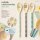 Latte Löffel Set 22,5cm Bunt Blau Grün Melamin für Latte und Dessert