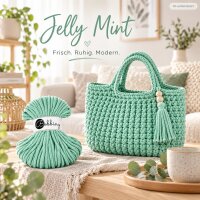 Makramee Kordel 5mm 50m Grün - Jelly Mint Baumwollkordel geflochten
