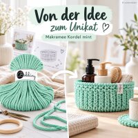 Makramee Kordel 5mm 50m Grün - Jelly Mint Baumwollkordel geflochten