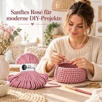 Makramee Kordel 5mm 50m Rosa - Dusty Rosé Baumwollkordel geflochten