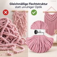Makramee Kordel 5mm 50m Rosa - Dusty Rosé Baumwollkordel geflochten
