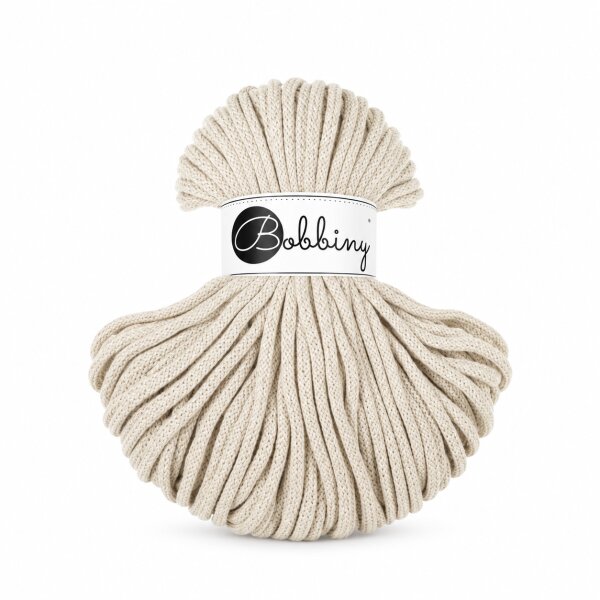 Makramee Garn 5mm 50m Beige - Flechtkordel Cashmere Beige Baumwolle