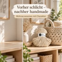 Makramee Garn 5mm 50m Beige - Flechtkordel Cashmere Beige Baumwolle