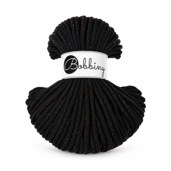 Bobbiny Baumwollkordel 5mm 50m Schwarz - Midnight Dust Flechtkordel