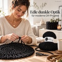 Bobbiny Baumwollkordel 5mm 50m Schwarz - Midnight Dust Flechtkordel