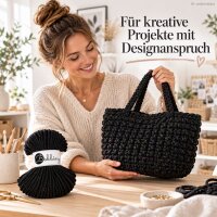 Bobbiny Baumwollkordel 5mm 50m Schwarz - Midnight Dust Flechtkordel