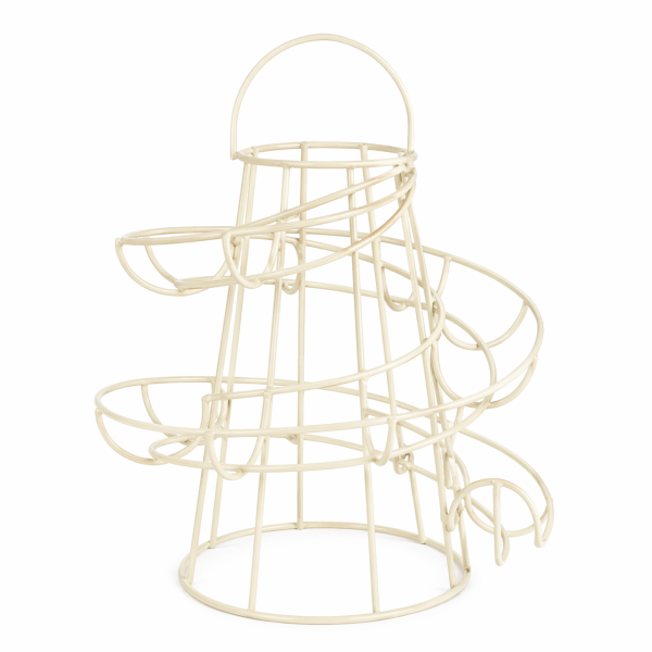 Eierständer aus Metall creme – dekorativer Eierhalter für Küche und Frühstückstisch