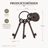 Deko Schlüsselbund aus Gusseisen – antik wirkendes Wohnaccessoire mit Schlüsseln