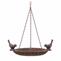 Hängende Vogeltränke aus Gusseisen mit 2 Vögeln