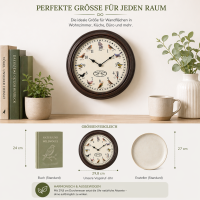 Wanduhr mit Vogelgezwitscher – Uhr mit 12 Vogelstimmen und Vogelmotiven, 29,8 cm