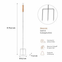 Marshmallowspieß mit Holzgriff 75,2 cm – langer Grillspieß für Feuerstelle und Lagerfeuer