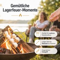 Marshmallowspieß mit Holzgriff 75,2 cm – langer Grillspieß Grillspieße Spieße