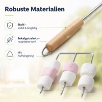 Marshmallowspieß mit Holzgriff 75,2 cm – langer Grillspieß Grillspieße Spieße