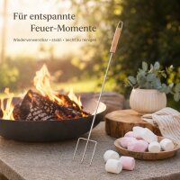 Marshmallowspieß mit Holzgriff 75,2 cm – langer Grillspieß Grillspieße Spieße