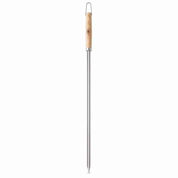 V-förmiger Grillspieß aus Edelstahl mit Eschenholzgriff – 55 cm BBQ Spieß