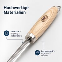 V-förmiger Grillspieß aus Edelstahl mit Eschenholzgriff – 55 cm BBQ Spieß