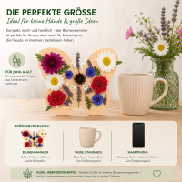 Blumensammler Schmetterling aus Holz – Blumenstecker für 40 Blüten, 18 cm