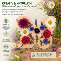 Blumensammler Schmetterling aus Holz – Blumenstecker für 40 Blüten, 18 cm