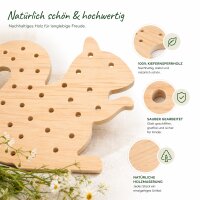 Blumensammler Eichhörnchen aus Holz – Blumenstecker für 31 Blüten, 15,3 cm