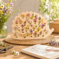 Blumensammler Igel aus Holz – Blumenstecker für 28 Blüten, 19,8 cm