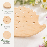 Blumensammler Igel aus Holz – Blumenstecker für 28 Blüten, 19,8 cm