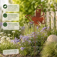 Gartenstecker Schmetterling aus Weichstahl – dekorative Gartendeko