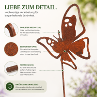 Gartenstecker Schmetterling aus Weichstahl – dekorative Gartendeko