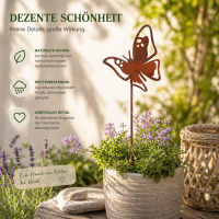 Gartenstecker Schmetterling aus Weichstahl – dekorative Gartendeko