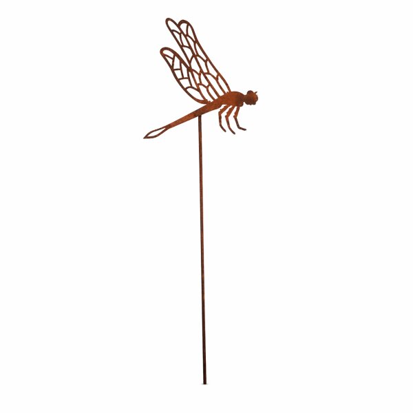 Gartenstecker Libelle aus Weichstahl – dekorative Gartendeko