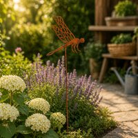 Gartenstecker Libelle aus Weichstahl – dekorative Gartendeko