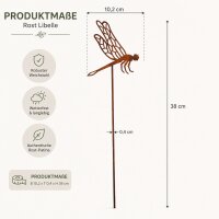 Gartenstecker Libelle aus Weichstahl – dekorative Gartendeko