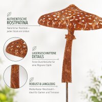 Gartenstecker Pilz aus Weichstahl – lasergeschnittene Gartendeko