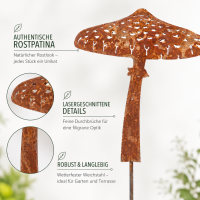 Gartenstecker Pilz aus Weichstahl – lasergeschnittene Gartendeko